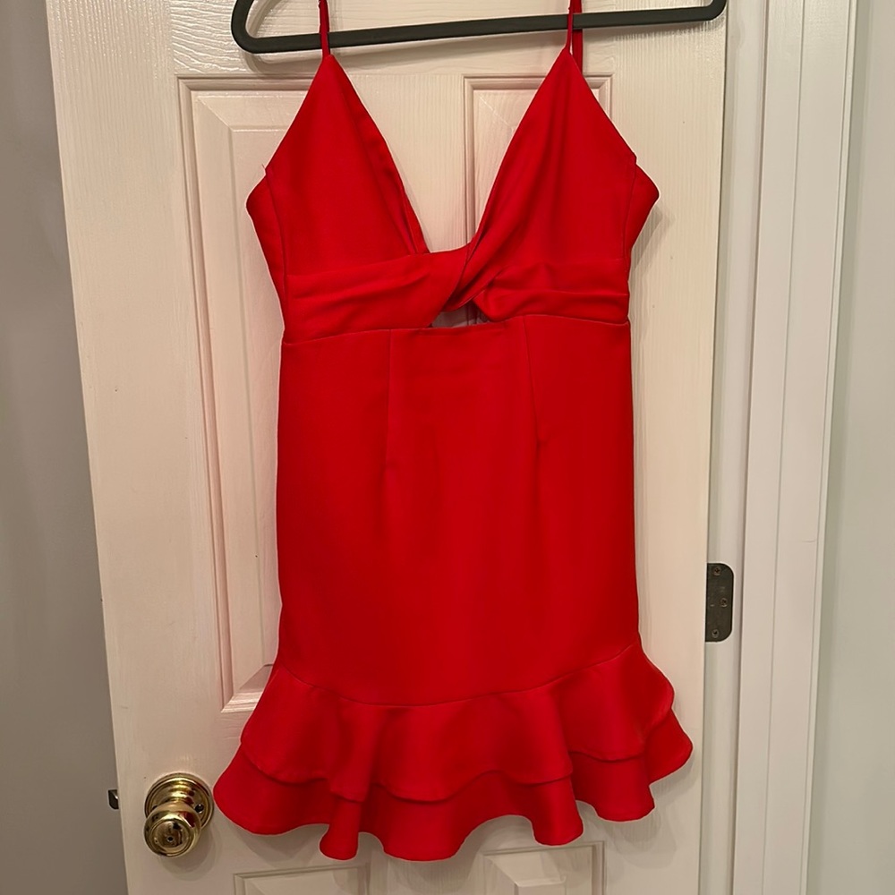 Read fabric mini dress